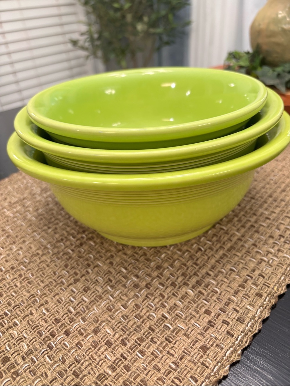 Homer Laughlin Fiesta Chartreuse Nesting Bowls